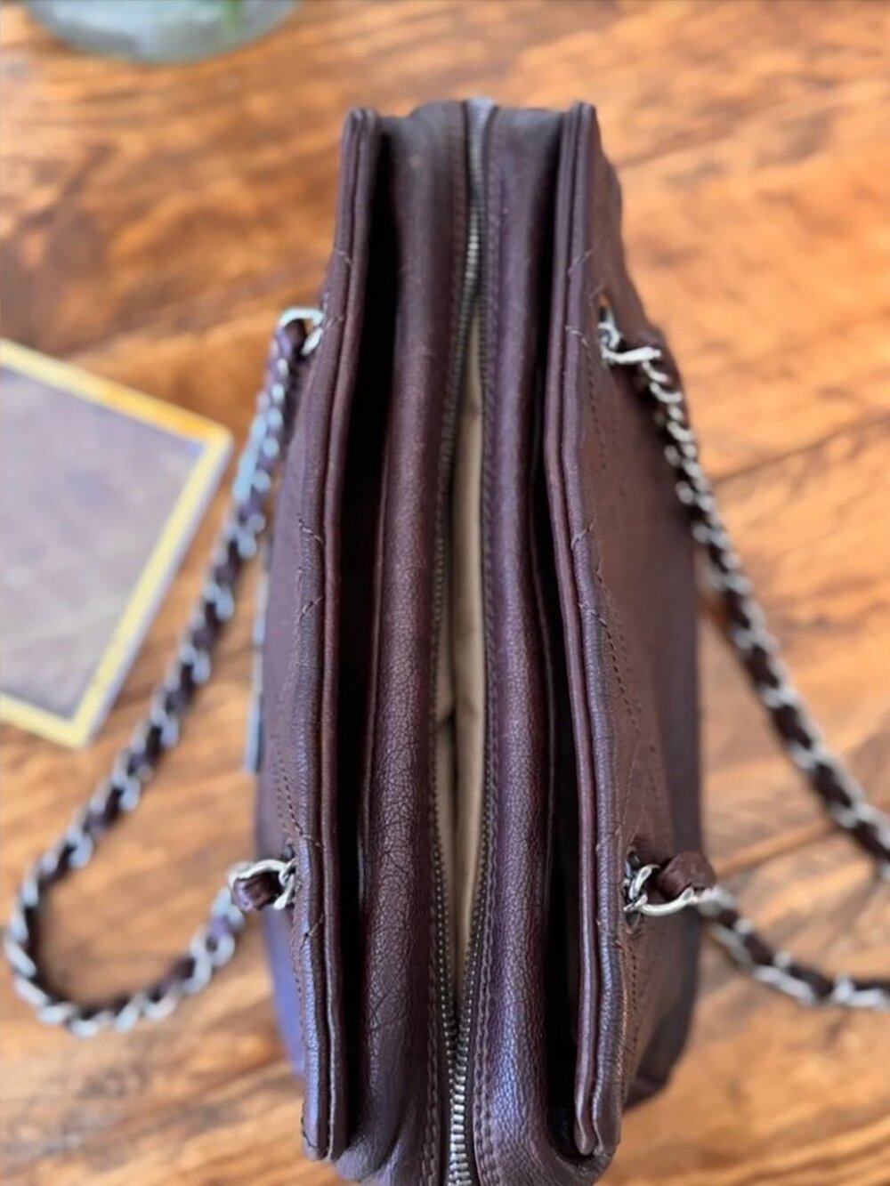 CHANEL Vintage Brown Caviar Leather Shoulder Bag COA INCLUDED Good - Picture 8 of 12